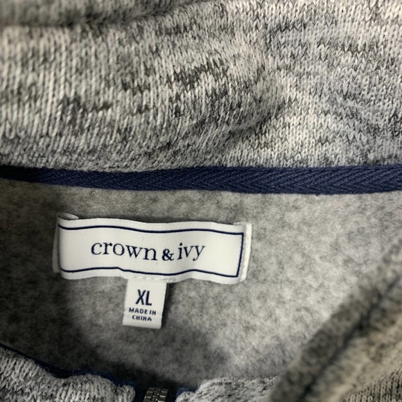 Crown & Ivy Boys Sweater Size XL‎ Heather Gray 1/4 Zip Long Sleeves Pullover - Picture 9 of 11